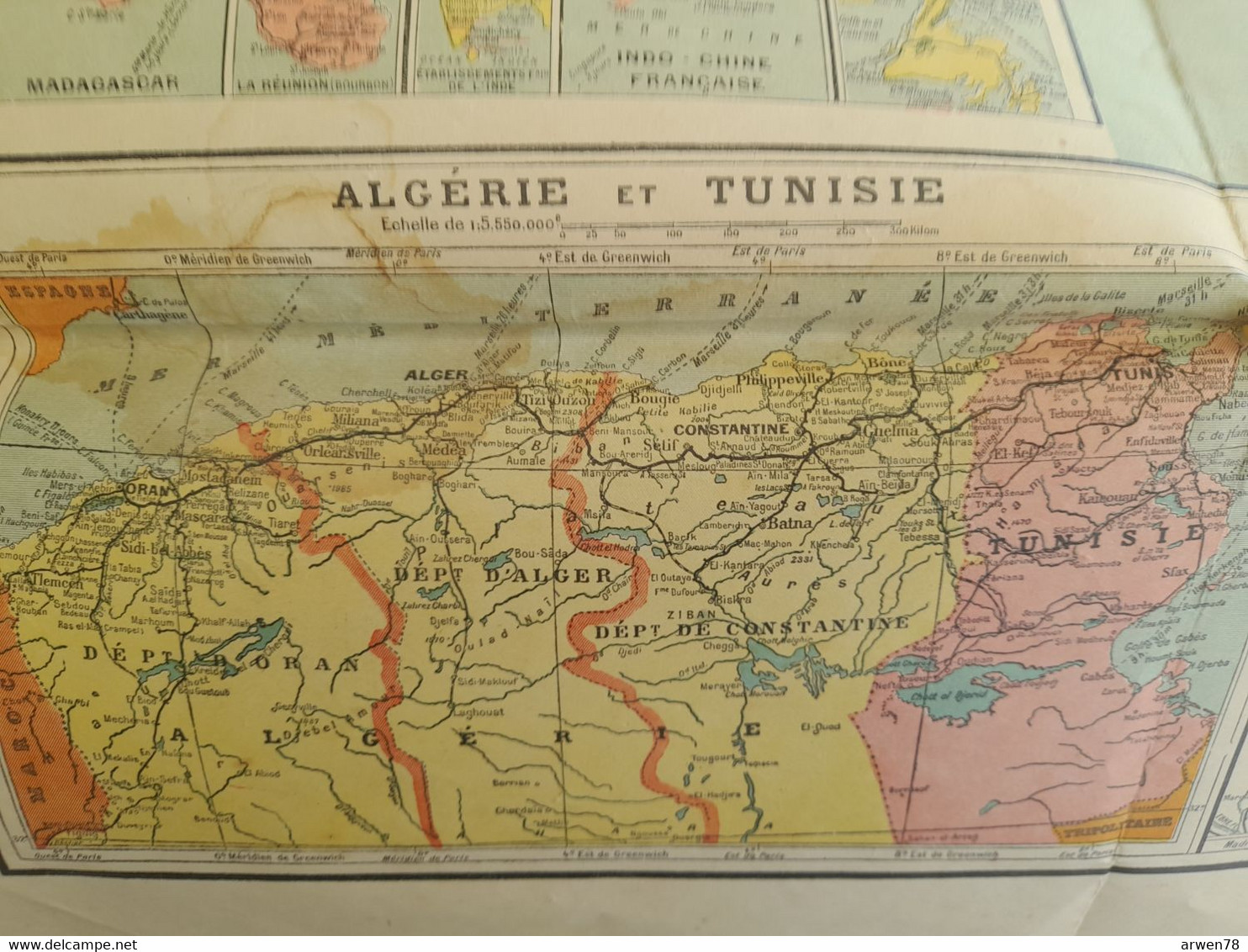 TARIDE FRANCE BELGIQUE BORDS DU RHIN SUISSE ALGERIE TUNISIE COLONIES FRANCAISES etc. Départements & chemins de fer