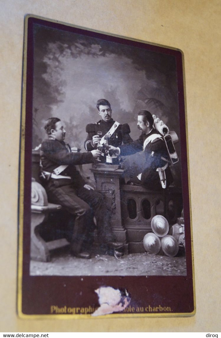 Grande Photo Militaire,soldats Buvant Un Verre ,pour Collection,16,5 Cm. Sur 10,5 Cm - Old (before 1900)