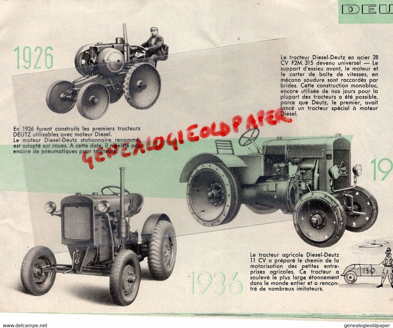 75- PARIS- ALLEMAGNE- KOLN COLOGNE- RARE BEAU CATALOGUE DIESEL DEUTZ TRACTEUR -OTTO EUGENE LANGEN -AGRICULTURE