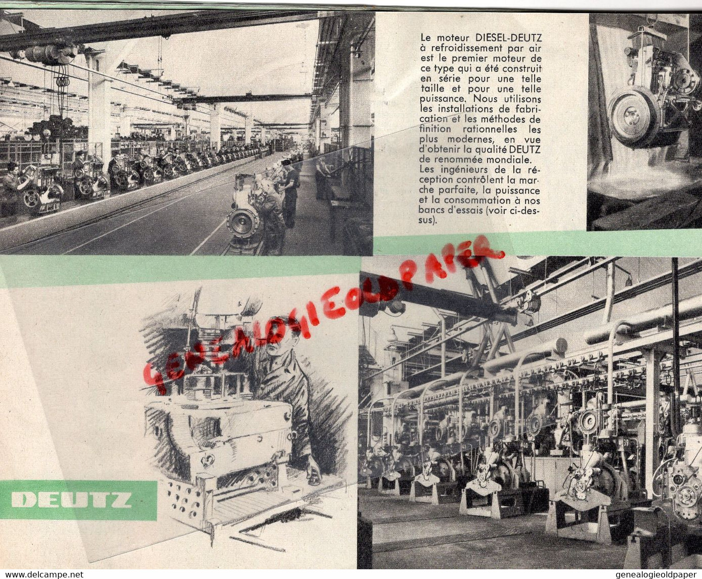 75- PARIS- ALLEMAGNE- KOLN COLOGNE- RARE BEAU CATALOGUE DIESEL DEUTZ TRACTEUR -OTTO EUGENE LANGEN -AGRICULTURE