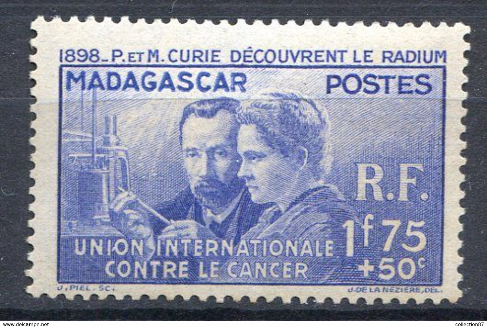 Réf 53 CL2 < --  MADAGASCAR Yvert N° 206 ** Neuf Luxe ** MNH - Pierre Et Marie Curie 1938 - 1938 Pierre Et Marie Curie