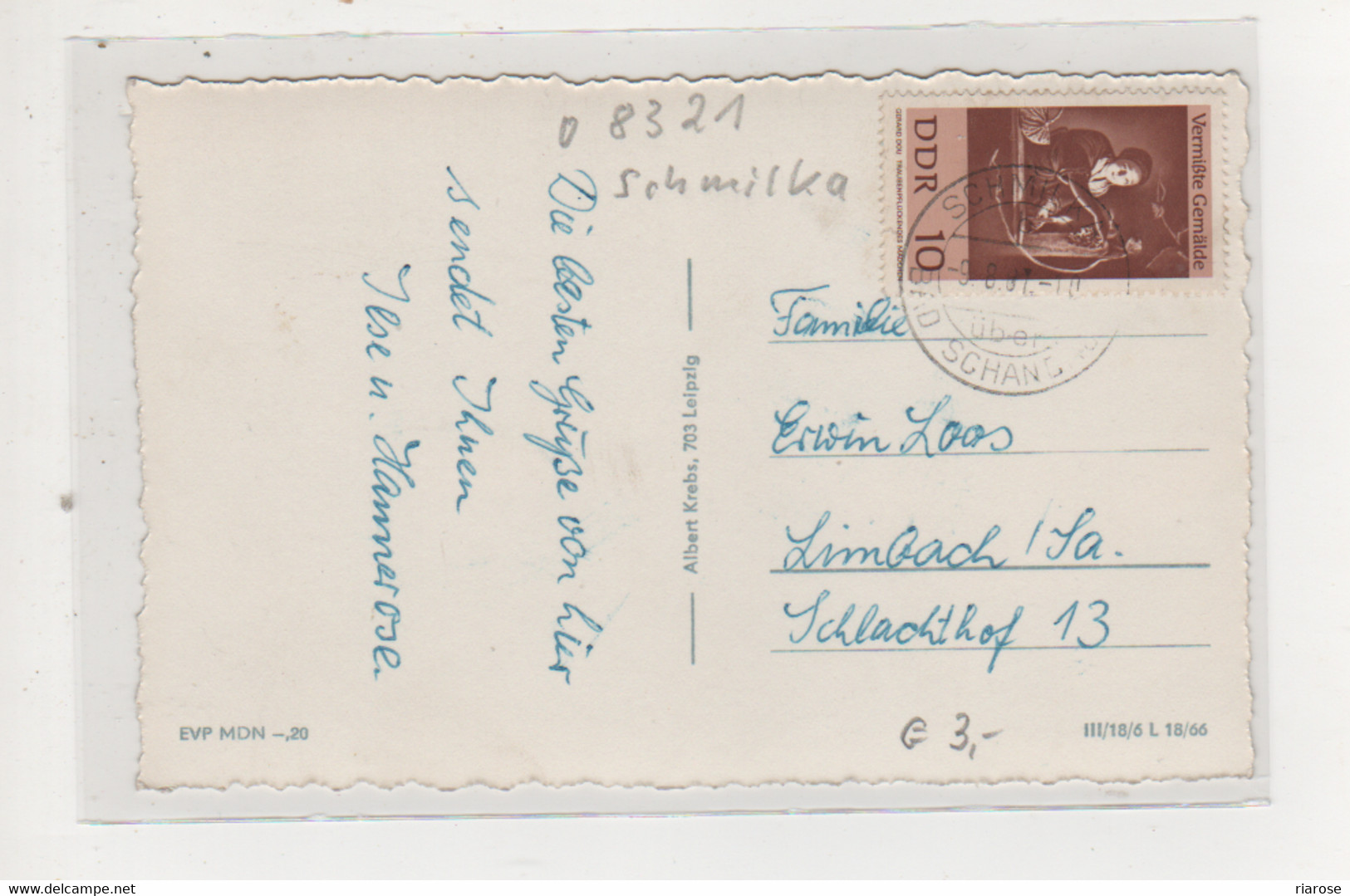 Antike Postkarte - SCHMILKA DDR 1966 - Schmilka