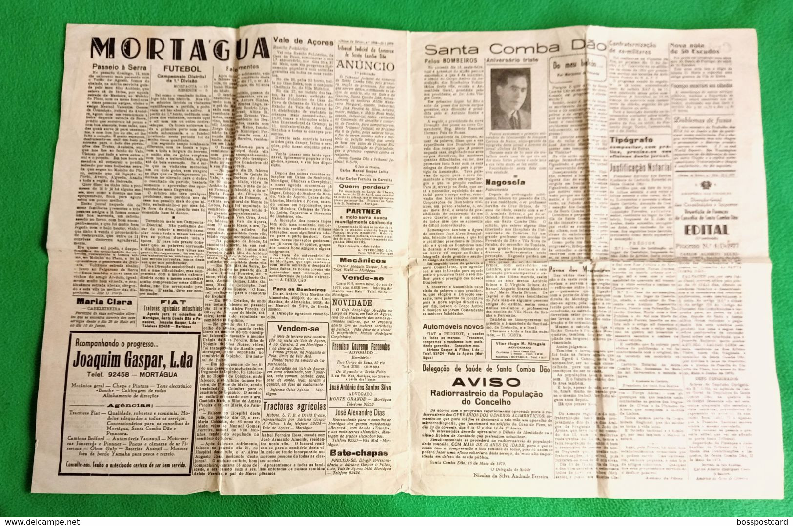 Santa Comba Dão - Jornal "Defesa Da Beira" Nº 1916, 25 De Maio De 1979 - Imprensa. Tábua. Mortágua. Viseu. Portugal. - Informaciones Generales