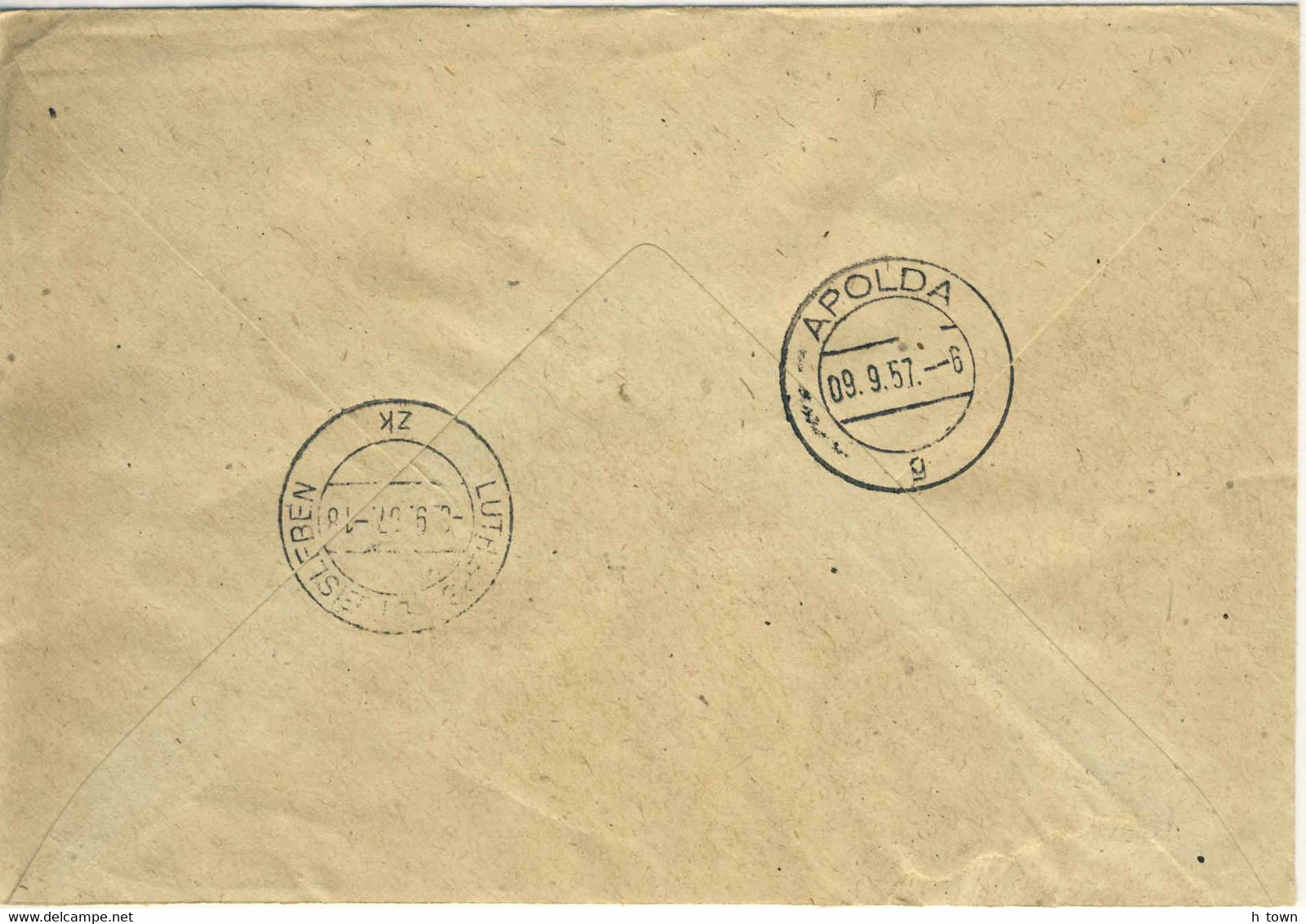 125  Cuivre, Mine: Lettre Avec Timbre De Service RDA, 1957 - Copper Mining: Official Mail From Eisleben, Germany. ZKD - Minéraux