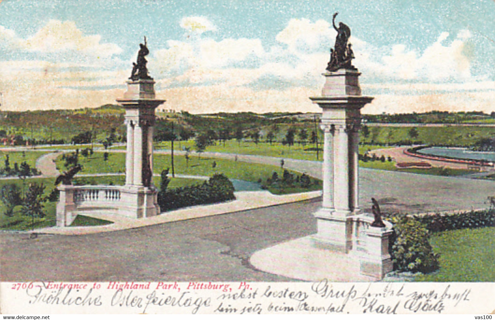 CPA PITTSBURG- ENTRANCE TO HIGHLAND PARK - Pittsburgh