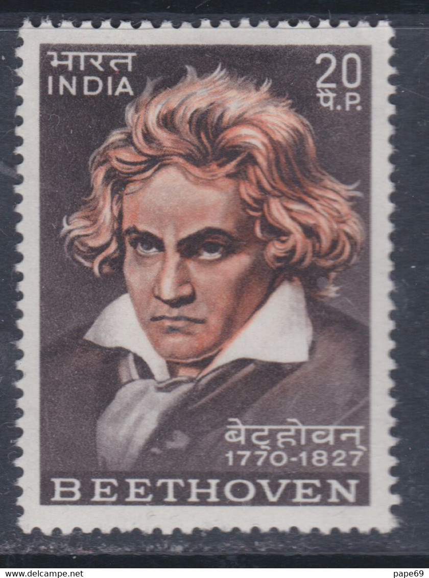 Inde N° 312 X Bicentenaire De La Naissance De Ludwig Van Beethoven, Trace De Charnière Sinon TB - Nuevos