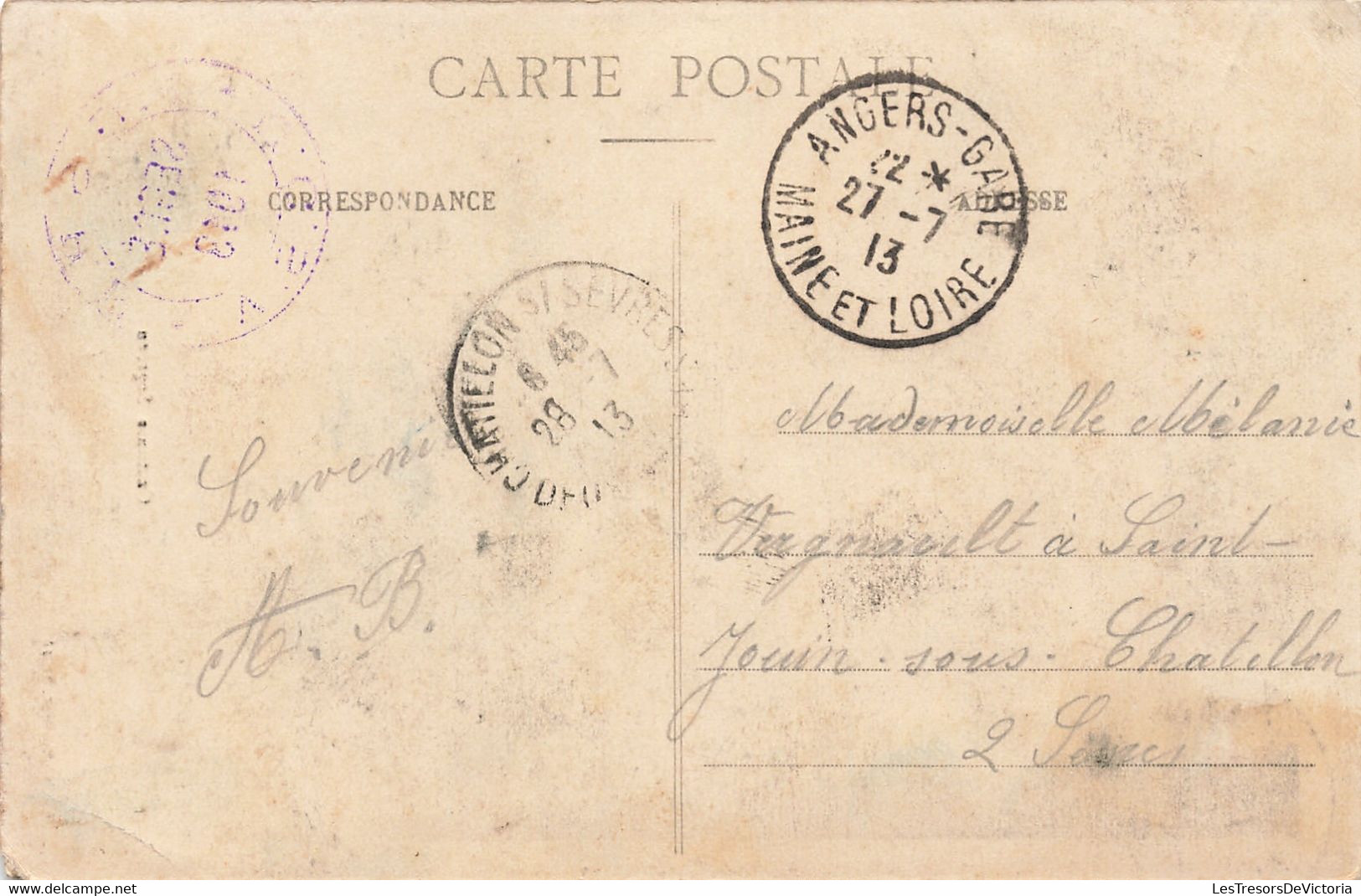 Folklore - Costume Ségréen - Rouet - Coiffe - Cliché Gaumer -  Oblitération Ségré 1913 - Carte Postale Ancienne - Personen