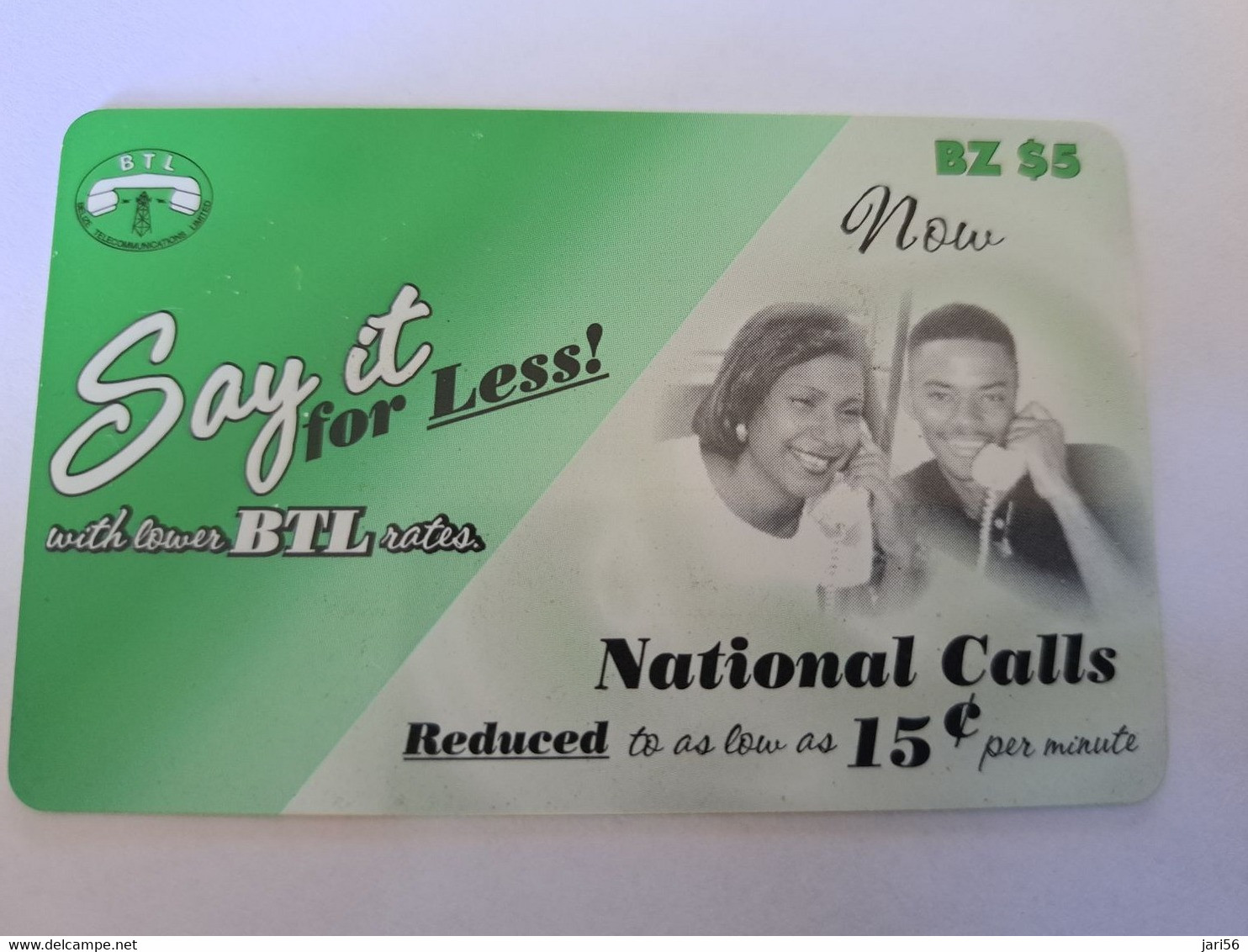 BELIZE Prepaid Card  $ 5 ,-/ SAY IT FOR LESS  / PREPAID CELLULAIR SERVICE  BTL   Used Card  **12147** - Belice