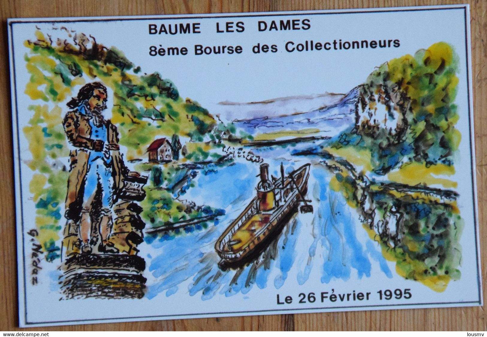 Baume-les-Dames - 8ème Bourse Des Collectionneurs - Février 1995 - 1er Bateau à Vapeur Le Palmipède - Nedez - (n°25510) - Bourses & Salons De Collections