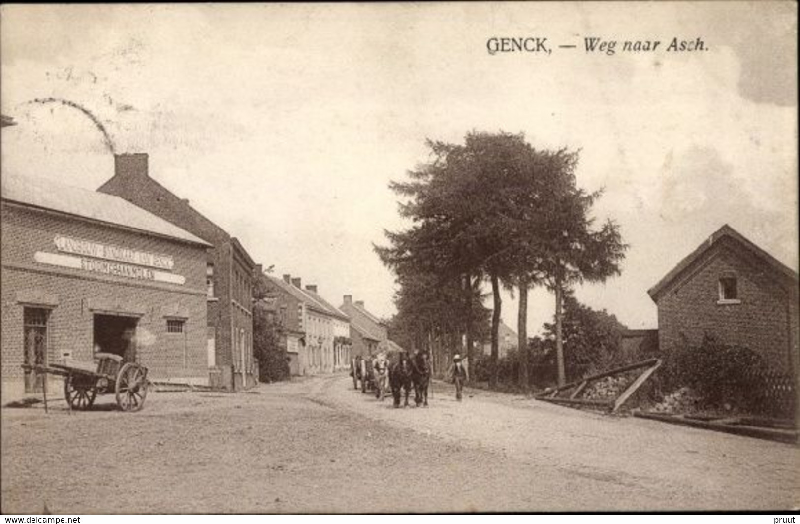 Genck  Genk - Weg Naar Asch Stoomgraanmolen Molen Zeldzame Kaart - Genk