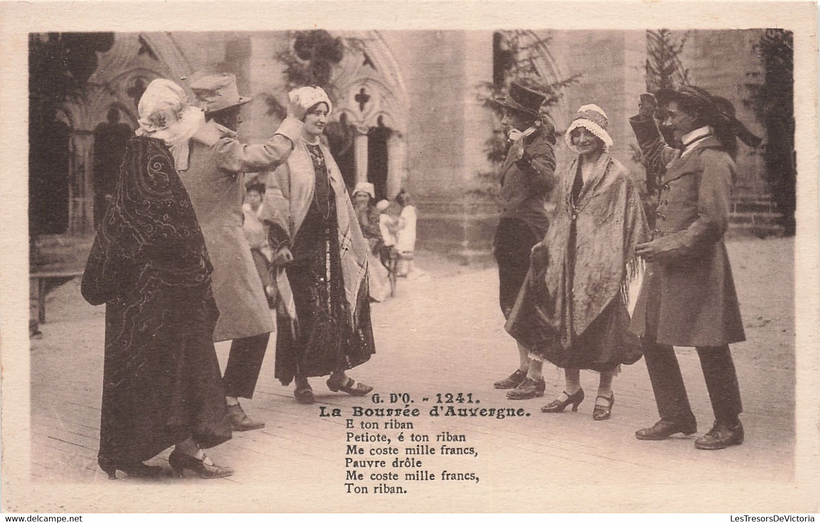 Folklore - La Bourrée D'auvergne - Danse - Edit. J. Gouttefangeas - Chapeau -  Carte Postale Ancienne - Tänze