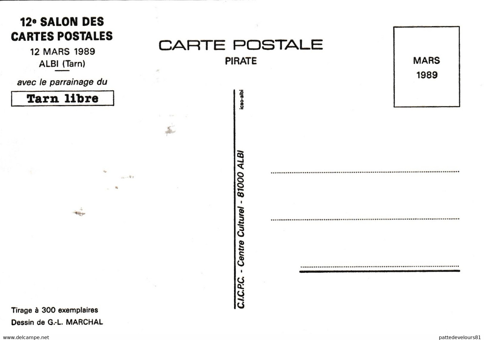 CPM Bourse Salon 1989 (81) ALBI Elections Municipales CASTEL / NESPOULOUS Tirage Limité Illustrateur G.L. MARCHAL - Bourses & Salons De Collections