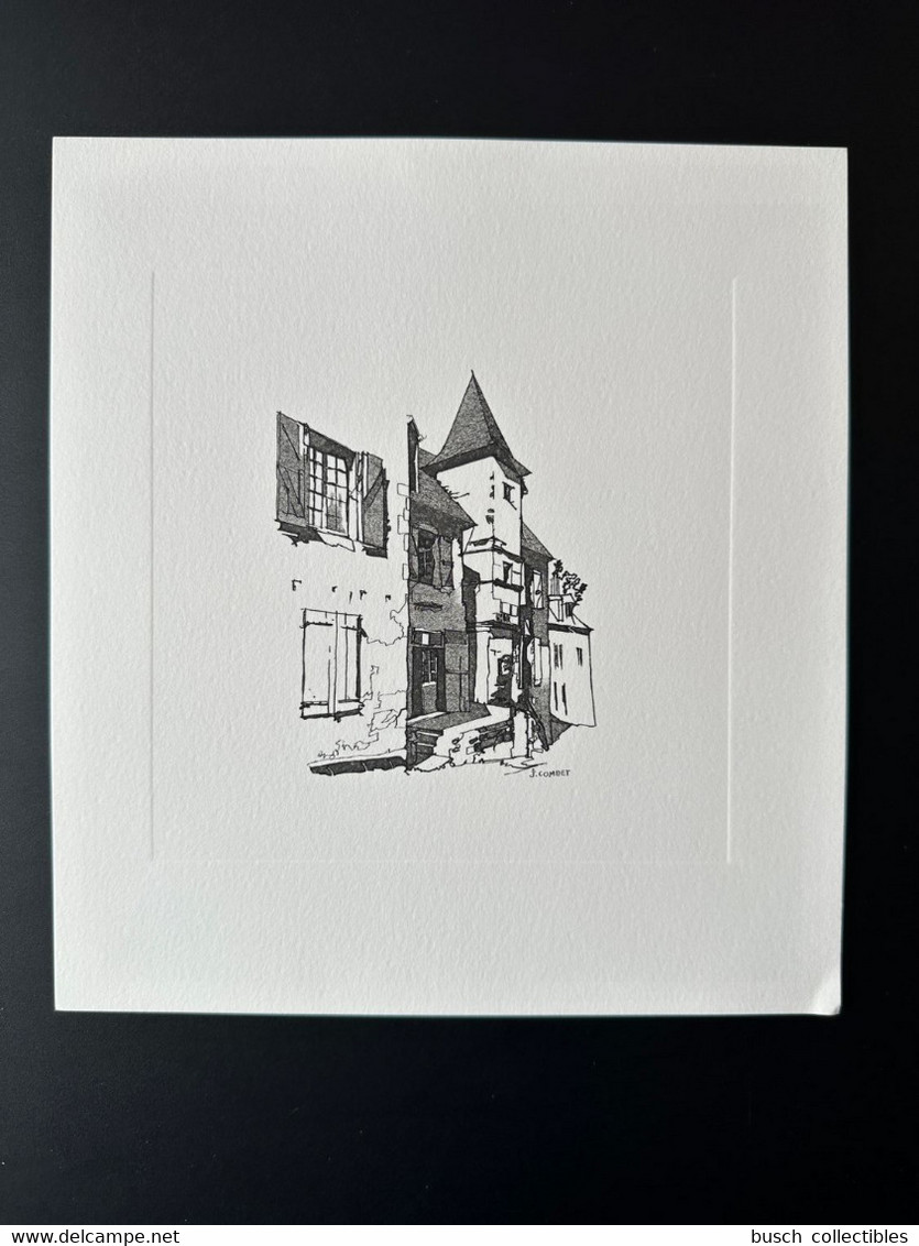 France 1976 Gravure Taille-douce Epreuve Jacques Combet Ussel Corrèze ITVF La Poste 21 X 19 Cm - Documentos Del Correo