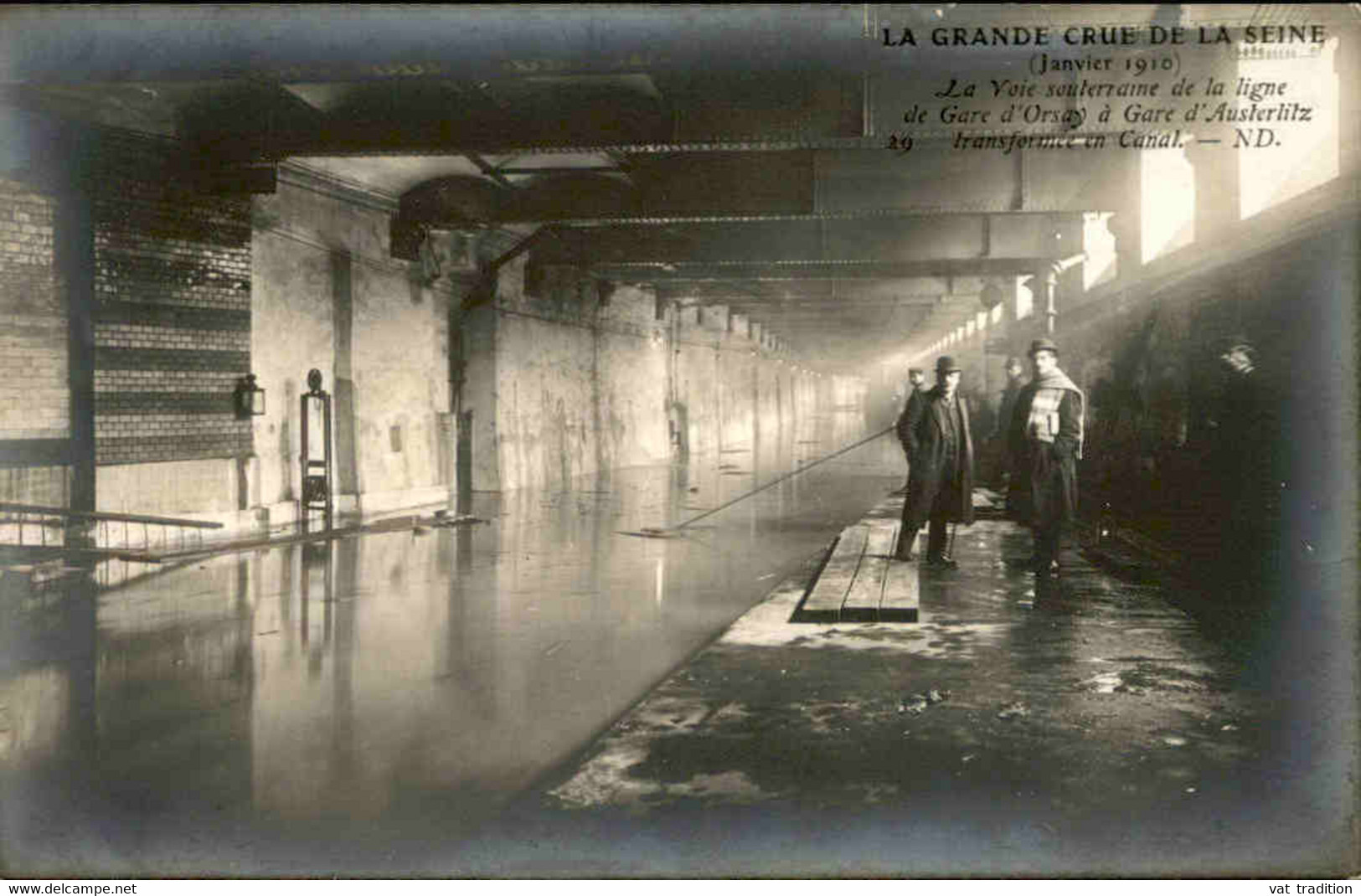ÉVÉNEMENTS - Paris - Inondation De La Seine En 1910 - Tunnel De La Ligne De Train D'Orsay - L 141156 - Überschwemmungen