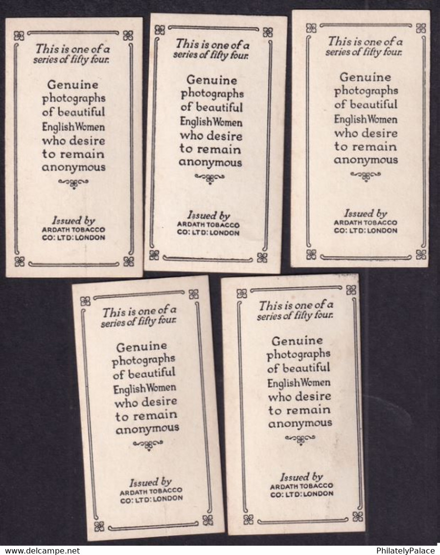 CIGARETTES CARDS 5 DIFFERENT CARDS BEAUTIFUL ENGLISH WOMEN GIRL SEMI NUDE , ARDATH TOBACCO CO LTD LONDON (**) SET - Werbeartikel
