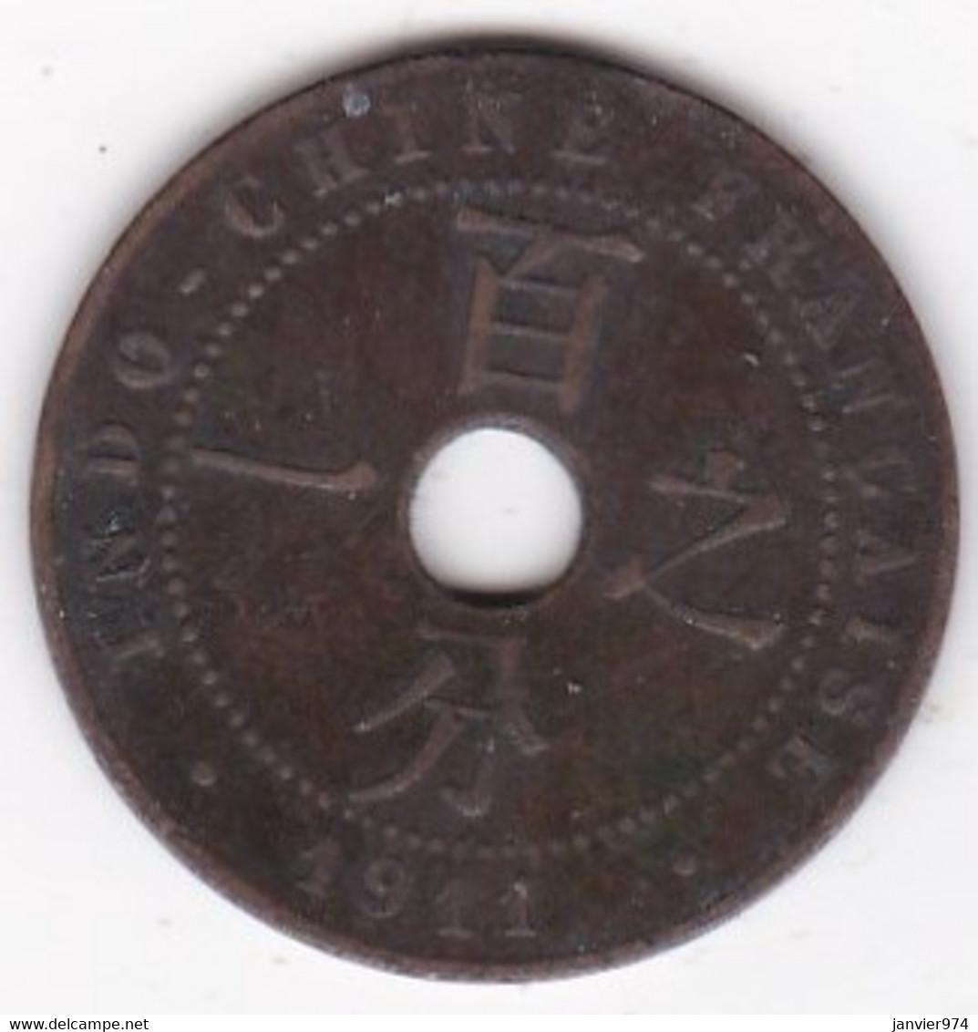 Indochine Française 1 Cent 1911 A Paris, Bronze , Lec 72 - Frans-Indochina