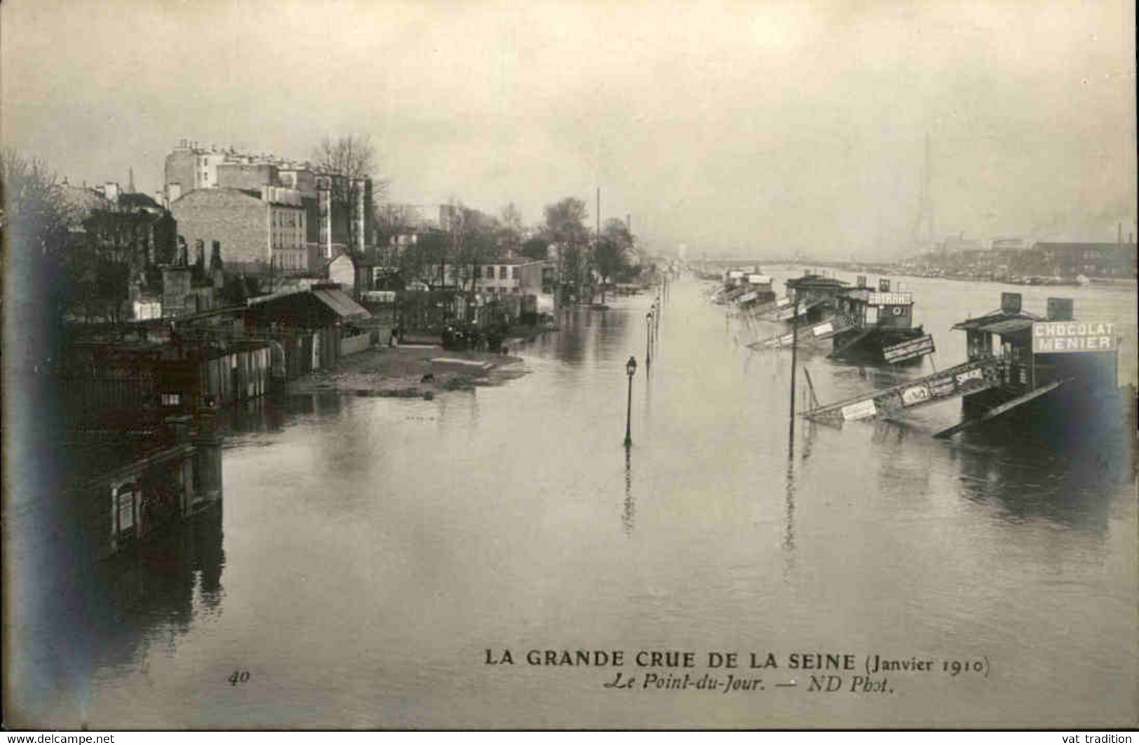 ÉVÉNEMENTS -  Carte Postale De L'Inondation De La Seine En 1910 - Le Point Du Jour  - L 141158 - Überschwemmungen