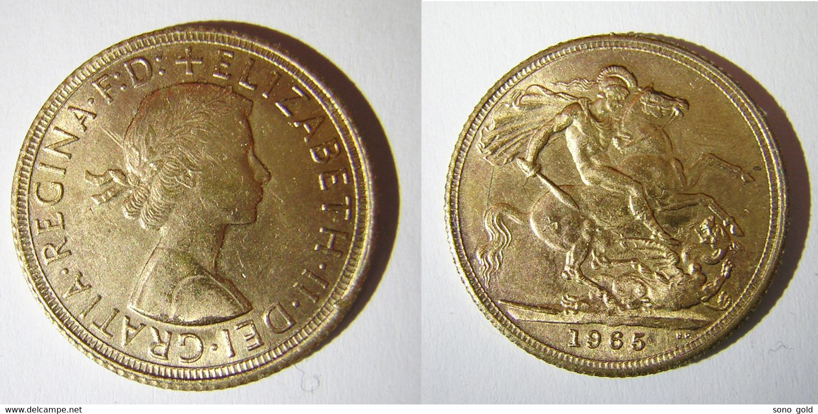 VERY NICE 1965 Sovereign Gold Sterling FAKE - Te Identificeren