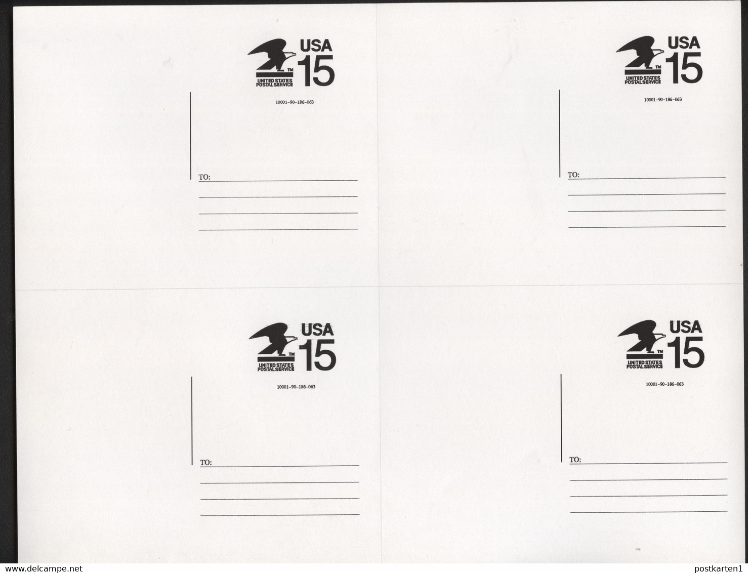 CVUX1 Sheetlet Of 4 Postal Cards POSTAL BUDDY 1990 Cat. §22.00 - 1981-00