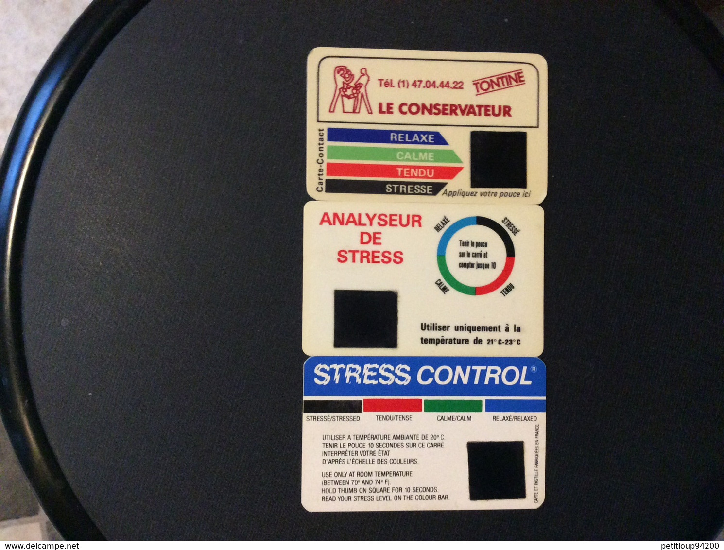 3 CARTES  ANTI-STRESS  Analyseur De Stress  Stress Control - Equipo Dental Y Médica