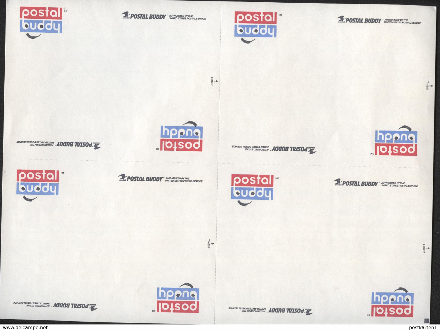 CVUX3 Sheetlet Of 4 Postal Cards Postal Buddy SPECIAL PRINT OF ADDRESS 1992 - 1981-00