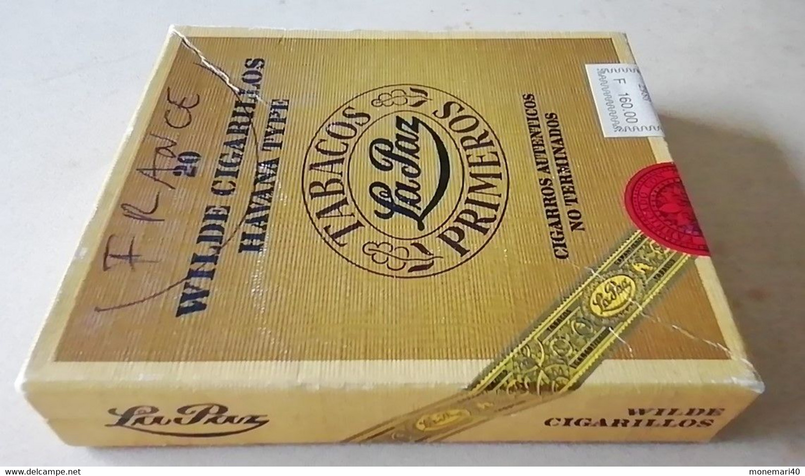 BOÏTE EN CARTON VIDE - TABACOS PRIMEROS - LA PAZ - 20 WILDE CIGARILLOS HAVANA TYPE - CIGARROS AUTENTICOS NO TERMINADOS. - Boites à Tabac Vides