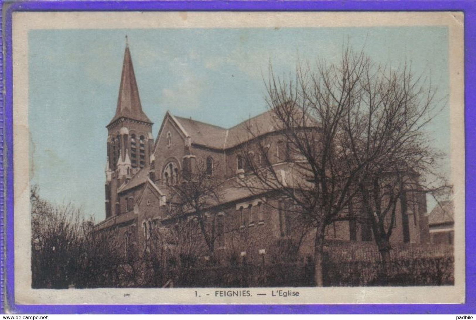 Carte Postale 59. Feignies  L'église Très Beau Plan - Feignies