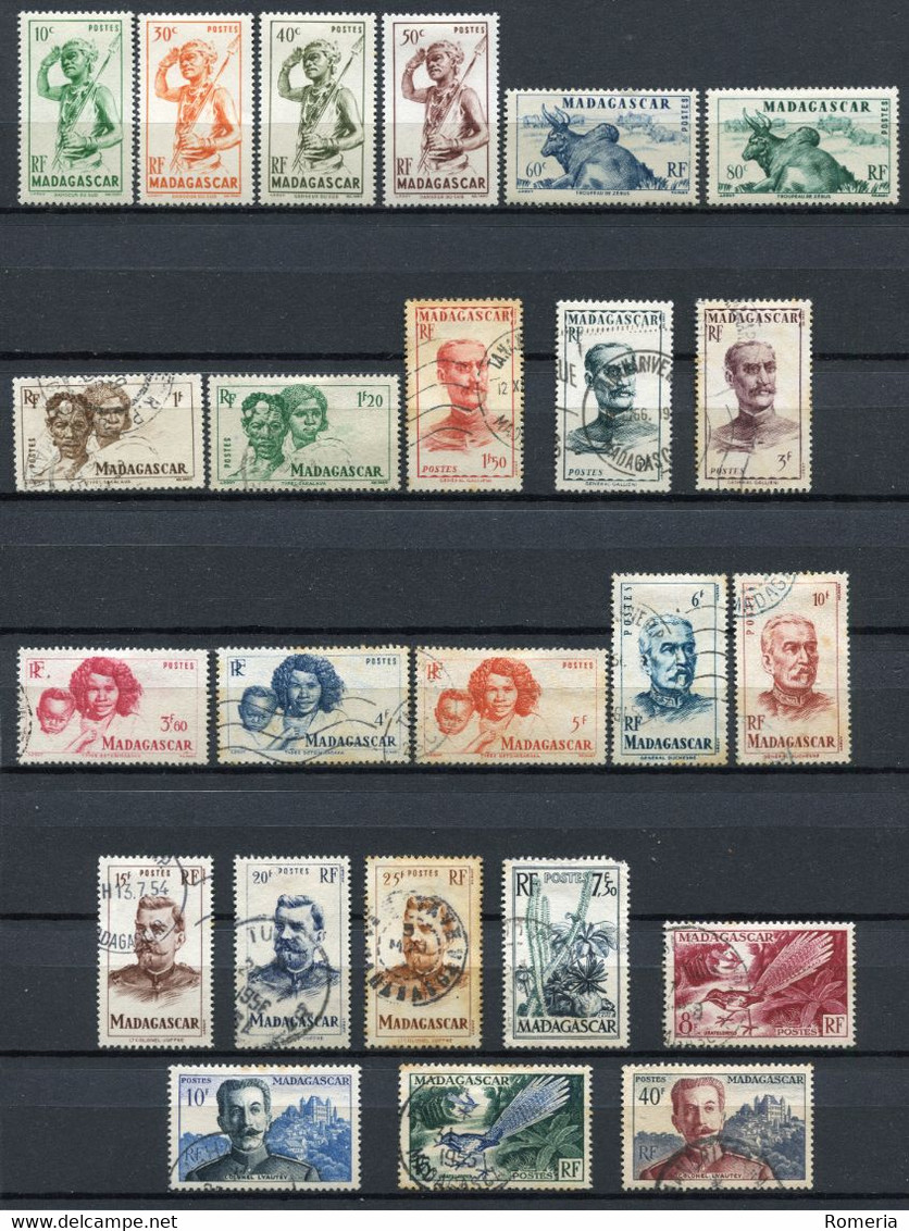 Madagascar - 1946 -> 1954 - Lot Timbres Yt 300 á 326 Oblitérés, Quelques * TC - Gebraucht