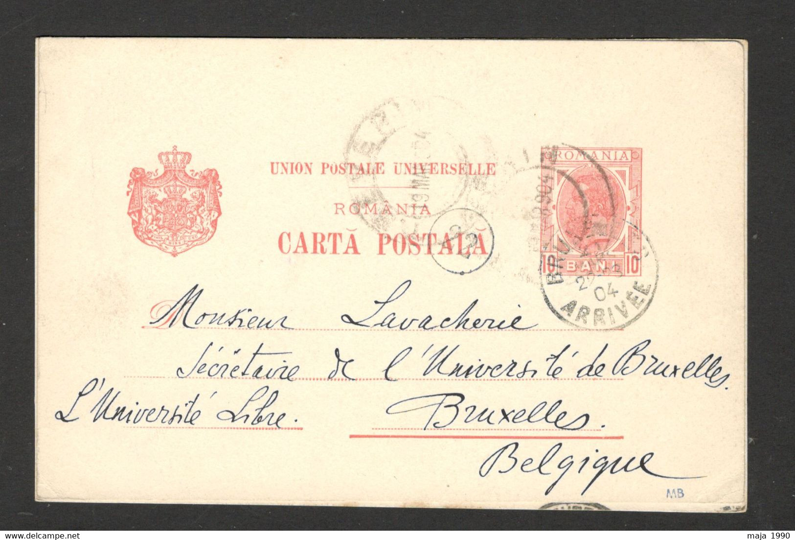 ROMANIA TO BELGIUM - POSTCARD - STATIONERY - 1904 - Altri & Non Classificati