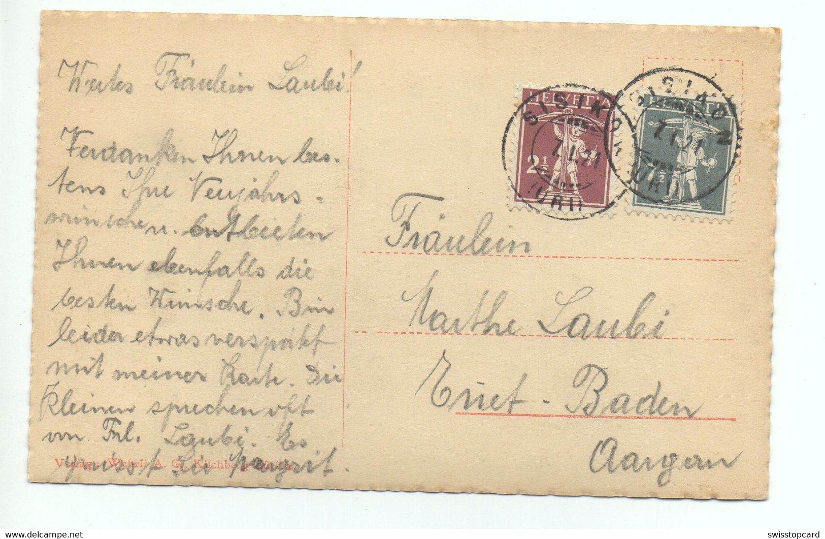 AXENSTRASSE Und Urirotstock Spaziergang Gel. 1921 V. Sisikon Mischfrankatur Tellknabe - Sisikon