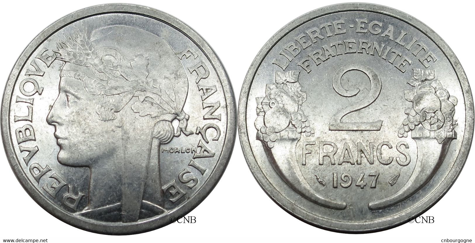 France - IVe République - 2 Francs Morlon Aluminium 1947 - SUP/AU58 - Fra4608 - 2 Francs