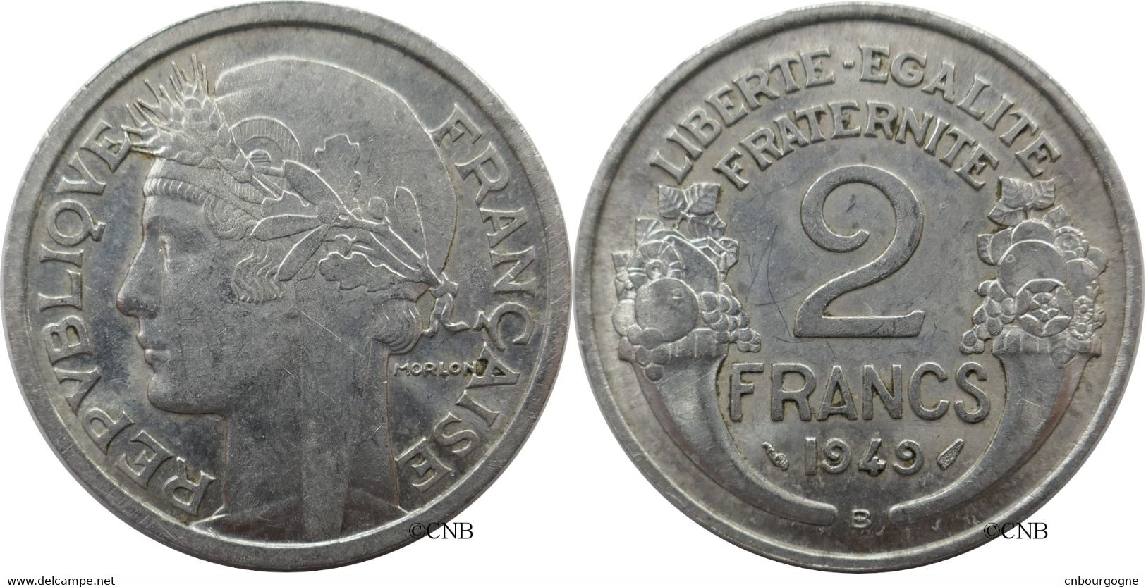 France - IVe République - 2 Francs Morlon Aluminium 1949 B - SUP/AU58 - Fra4689 - 2 Francs