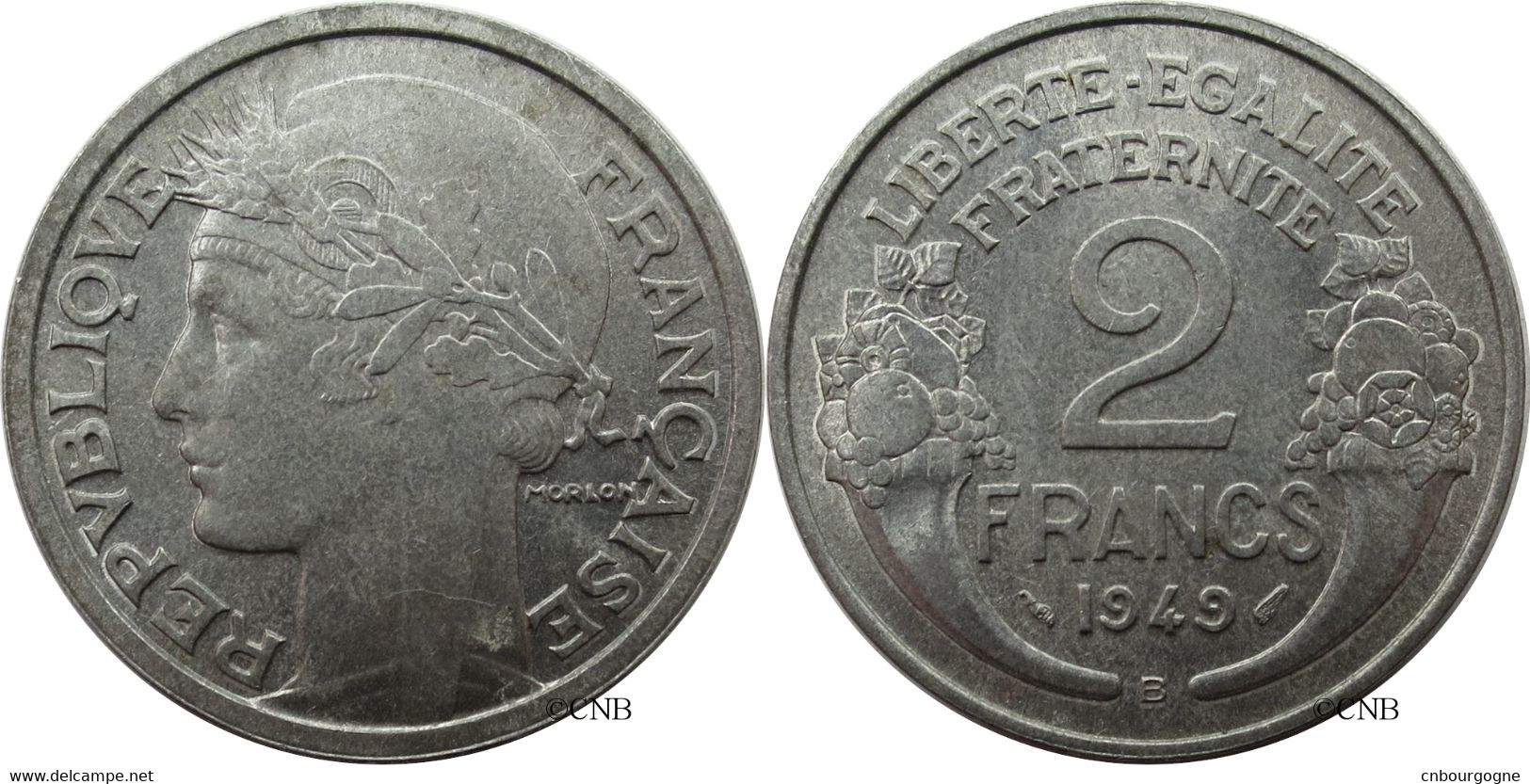 France - IVe République - 2 Francs Morlon Aluminium 1949 B - SUP/MS60 - Fra4609 - 50 Centimes