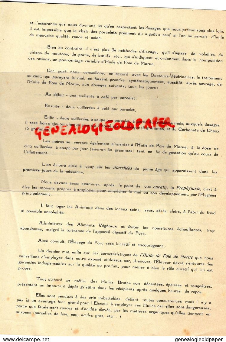 76- ST SAINT LEONARD LA ROUGE-FECAMP-RARE LETTRE HUILES HUILE FOIE MORUE VETERINAIRE ELEVAGE PORC-AGRICULTURE - Agriculture