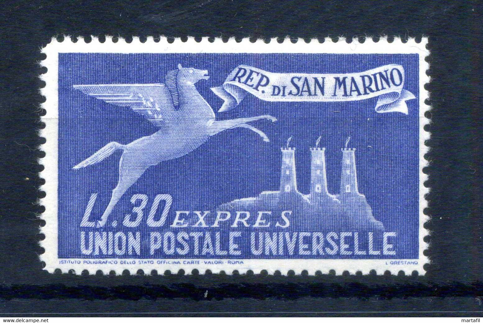 1946 SAN MARINO Espresso N.15 MNH ** Serie Completa 30 Lire Oltremare - Nuovi