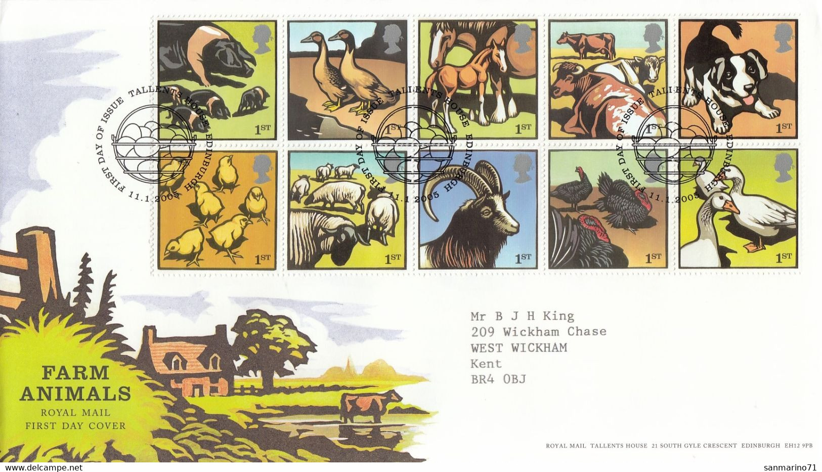 FDC GREAT BRITAIN 2264-2273 - 2001-10 Ediciones Decimales