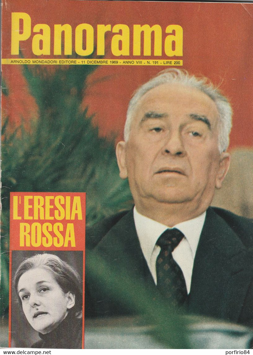 RIVISTA PANORAMA N. 191 11 DICEMBRE 1969 L'ERESIA ROSSA - First Editions