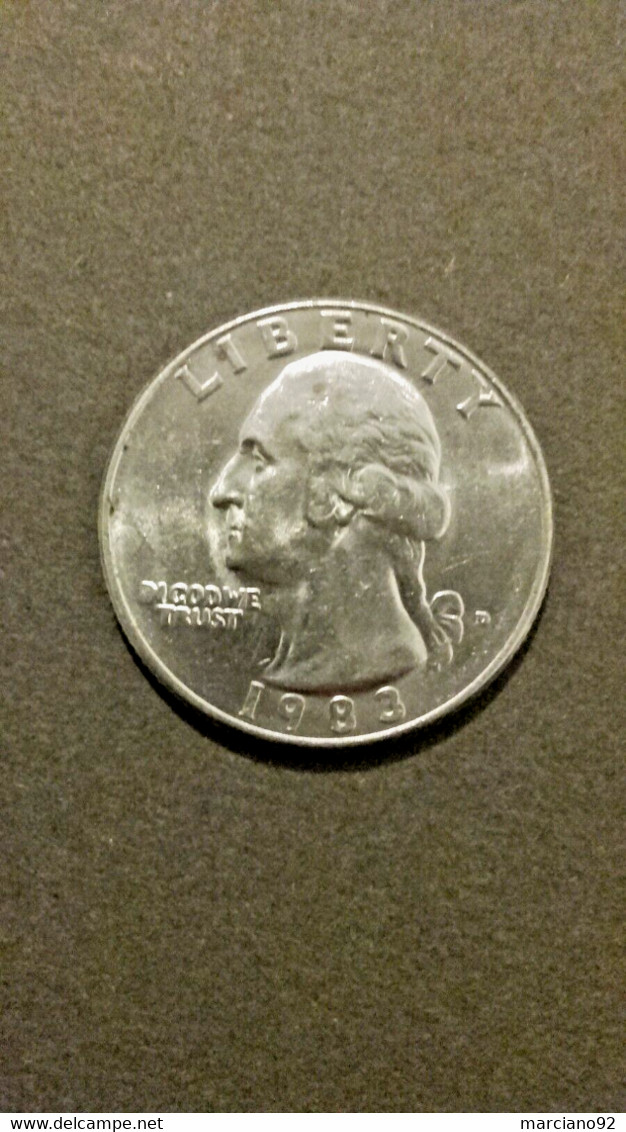 Piece De Monnaie USA Quarter Dollar 1983 Fautè , Le I Et Le N Collè ( Très Rare ) - Autres – Amérique