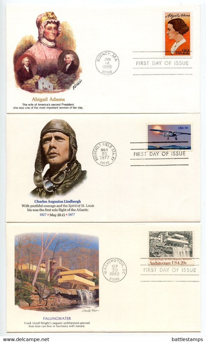 United States 1970-80's 28 Different Fleetwood First Day Covers, Two With Fleetwood Quality Control Markings - 1981-1990