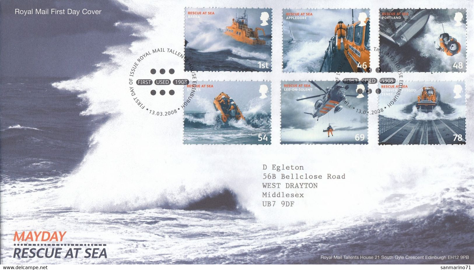 FDC GREAT BRITAIN 2622-2627 - 2001-2010 Em. Décimales