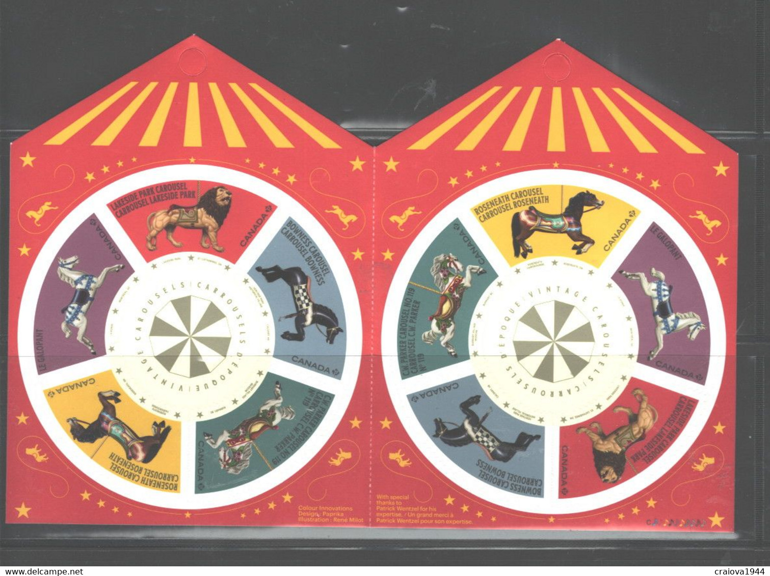 CANADA  2022 "VINTAGE CAROUSELS"  NEW ISSUE BOOKLET COMPLETE - Neufs