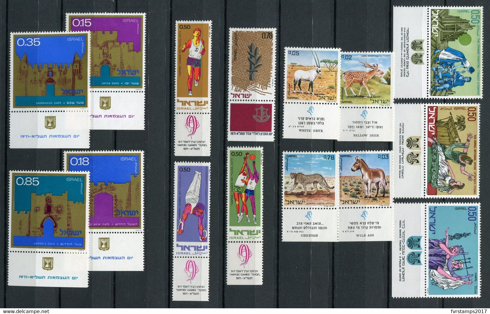 Israel - 1971 - About Complete Year Set - MNH ** Tab - Mi/Phil 495-537 + BL8 But 2 Values Lacking - Cv € 29,90 - 3 Scans - Années Complètes