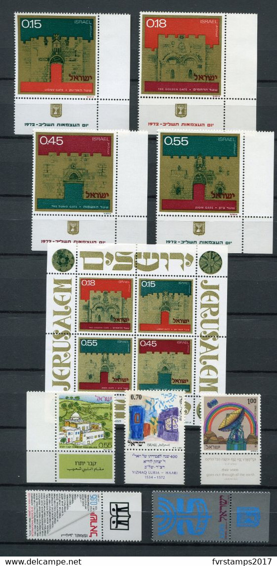 Israel - 1972 - About Complete Year Set - MNH ** Tab - Mi/Phil 538-571 + BL9  But 1 Value Lacking - Cv € 22,80 - 4 Scans - Annate Complete