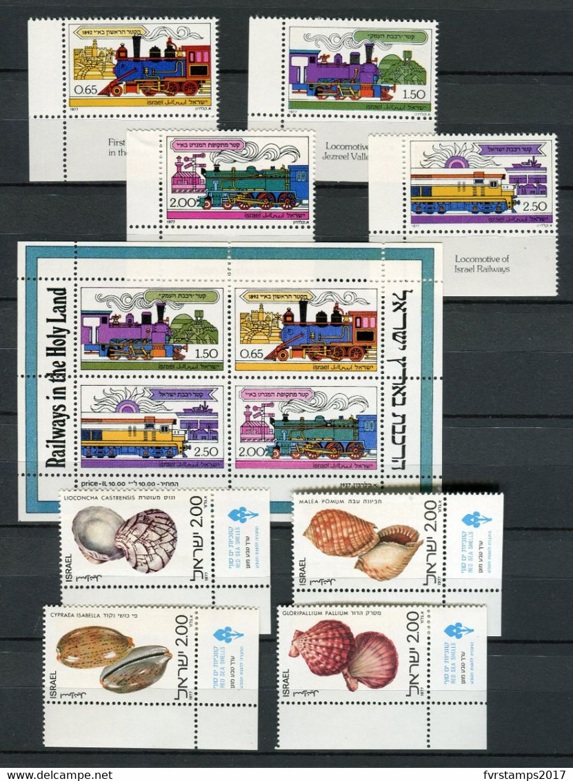 Israel - 1977 - Complete Year Set - MNH ** Full Tab - Mi/Phil 692-729 + BL16 - Cv € 17,10 - 4 Scans - Années Complètes