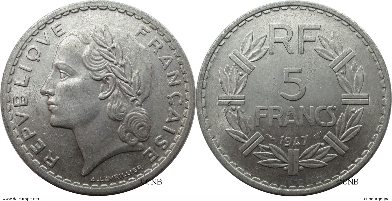 France - IVe République - 5 Francs Lavrillier Aluminium 1947 9 Ouvert - SUP/MS60 - Fra4615 - 5 Francs