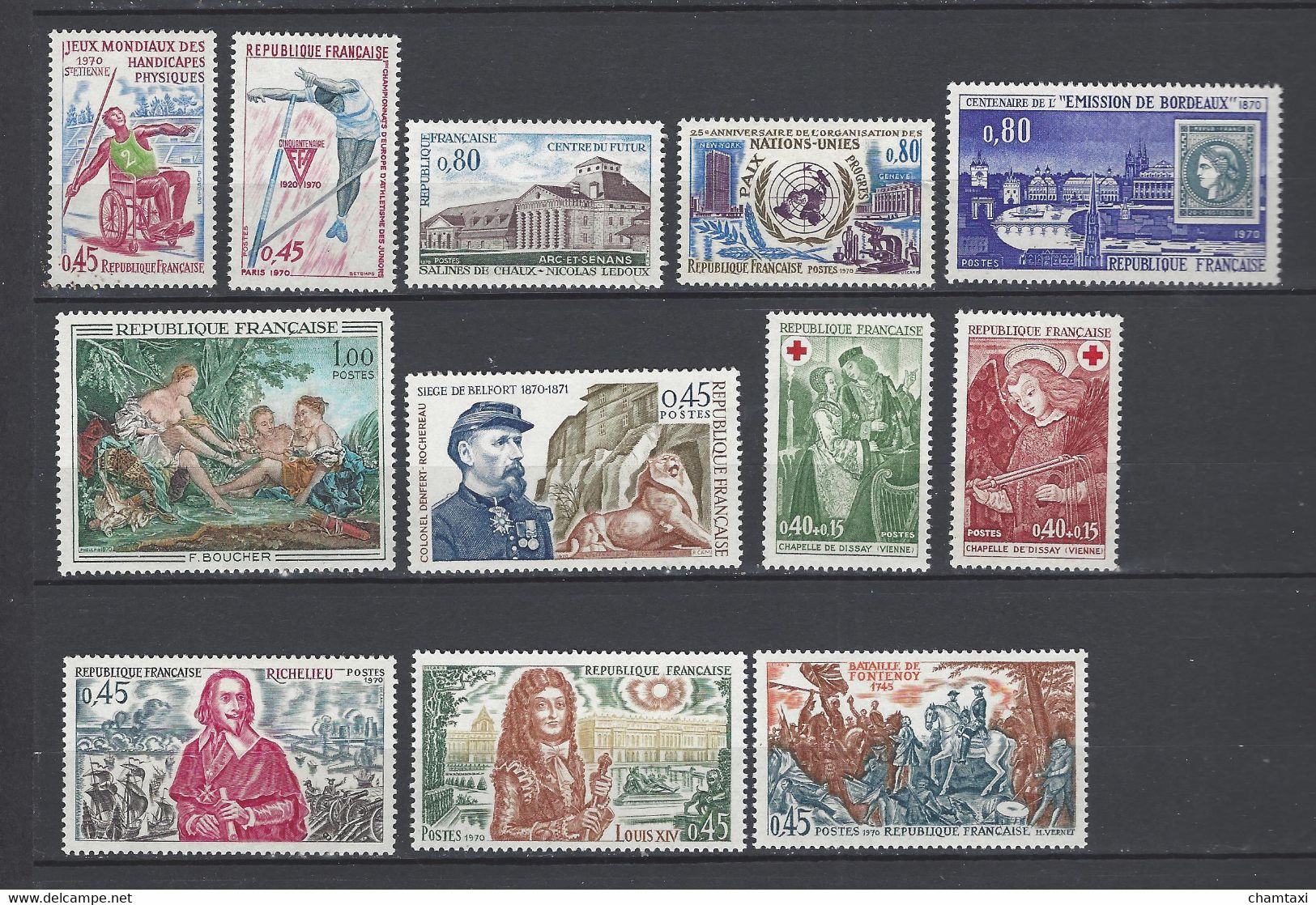 FRANCE 1970  ANNEE COMPLETE 42 TIMBRES - 1970-1979