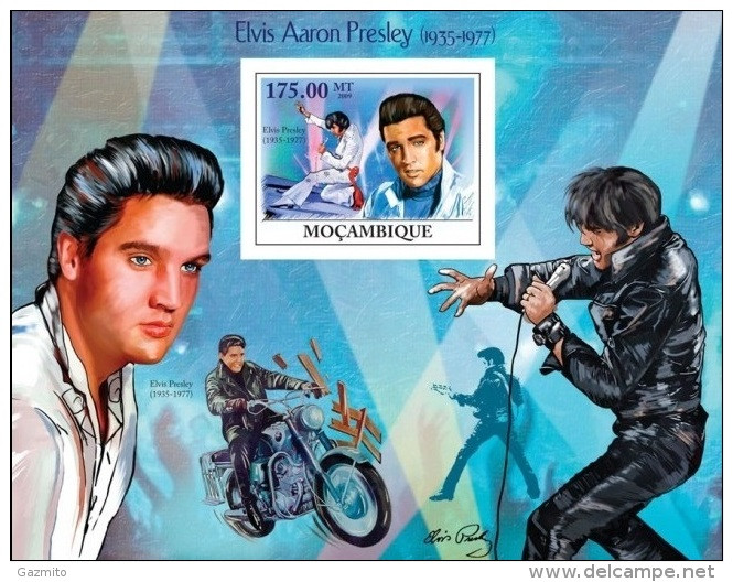 Mozambico 2009, Music, Elvis, Moto, BF IMPERFORATED - Elvis Presley