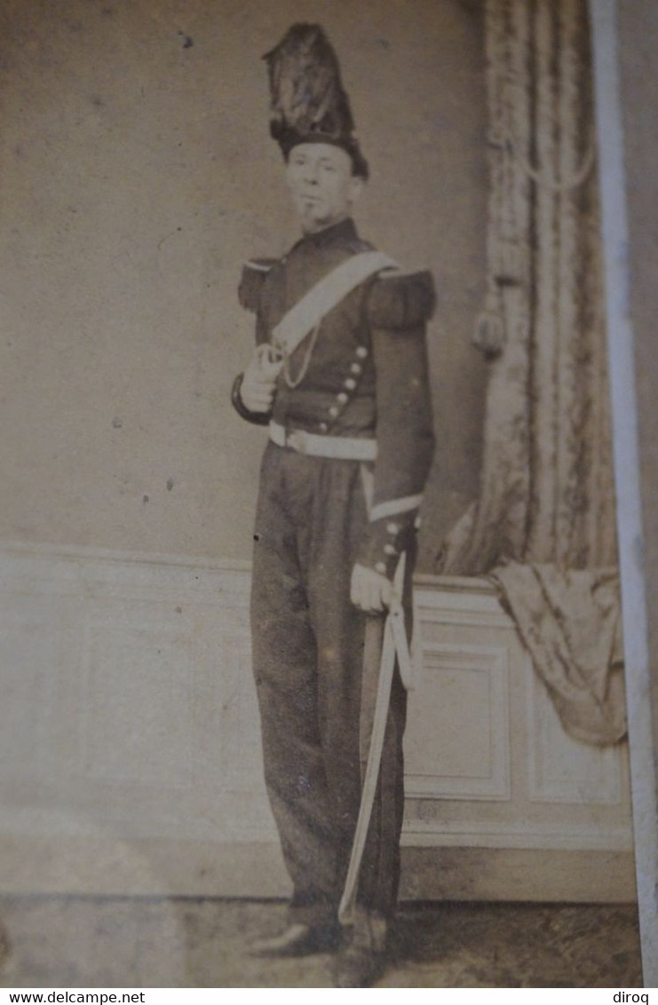 Ancienne Photo Militaire,Pierre Pauwels 1887, Dédicacée à L'arrière,pour Collection,9,7 Cm. Sur 6,5 Cm. - Alte (vor 1900)