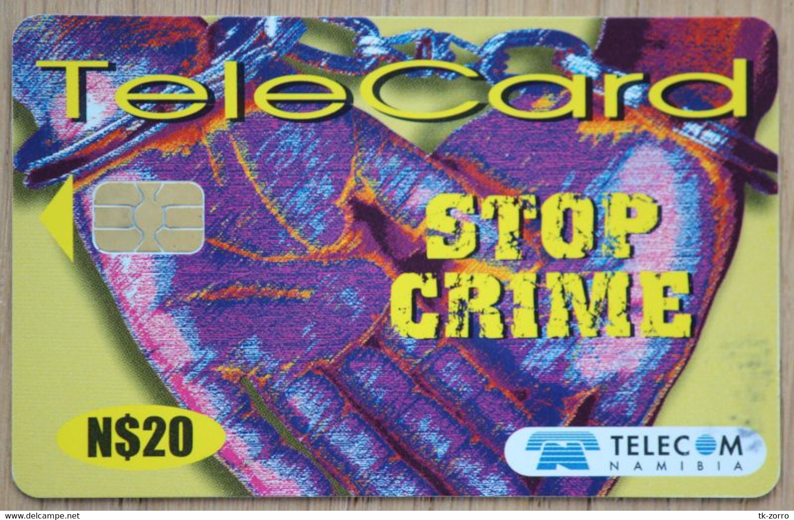 Namibia Phonecard Stop Crime 20 Namibia Dollar , I In NAEI Without Hat And Shoes, Not Listed In Colnect - Namibia