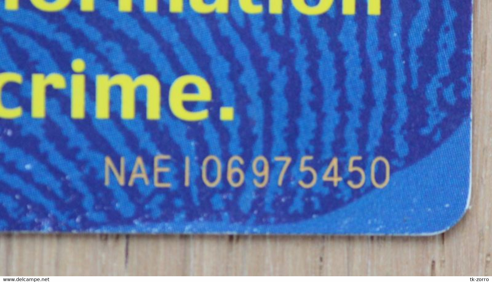 Namibia Phonecard Stop Crime 20 Namibia Dollar , I In NAEI Without Hat And Shoes, Not Listed In Colnect - Namibië